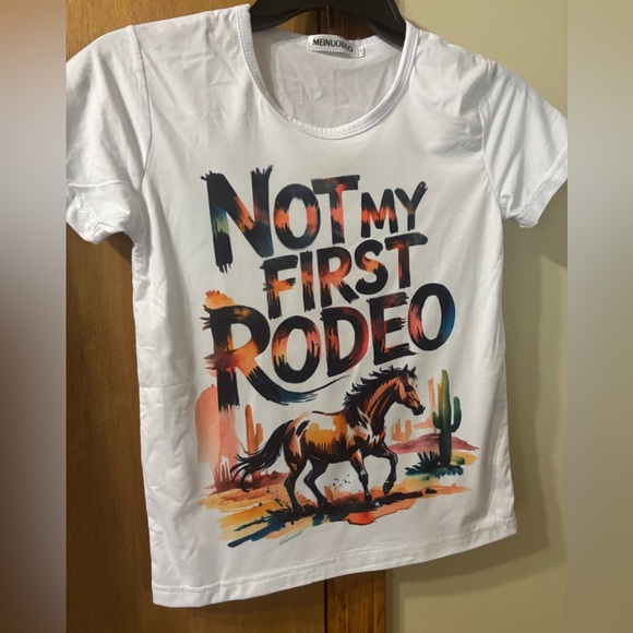 Tops - NOT MY FIRST WOMENS RODEO SHORT SLEEVE SHIRT